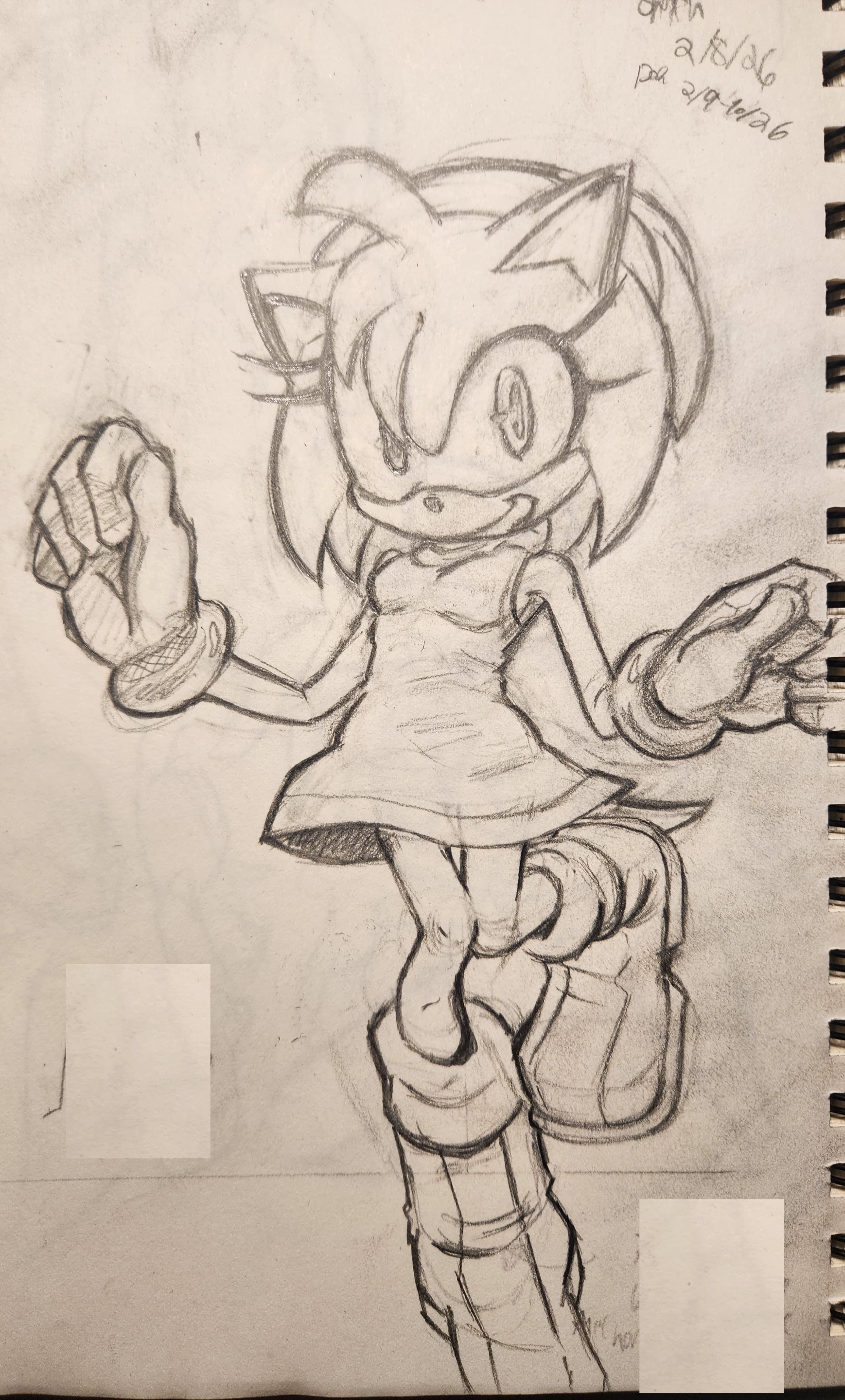 Pencil sketch of Amy Rose