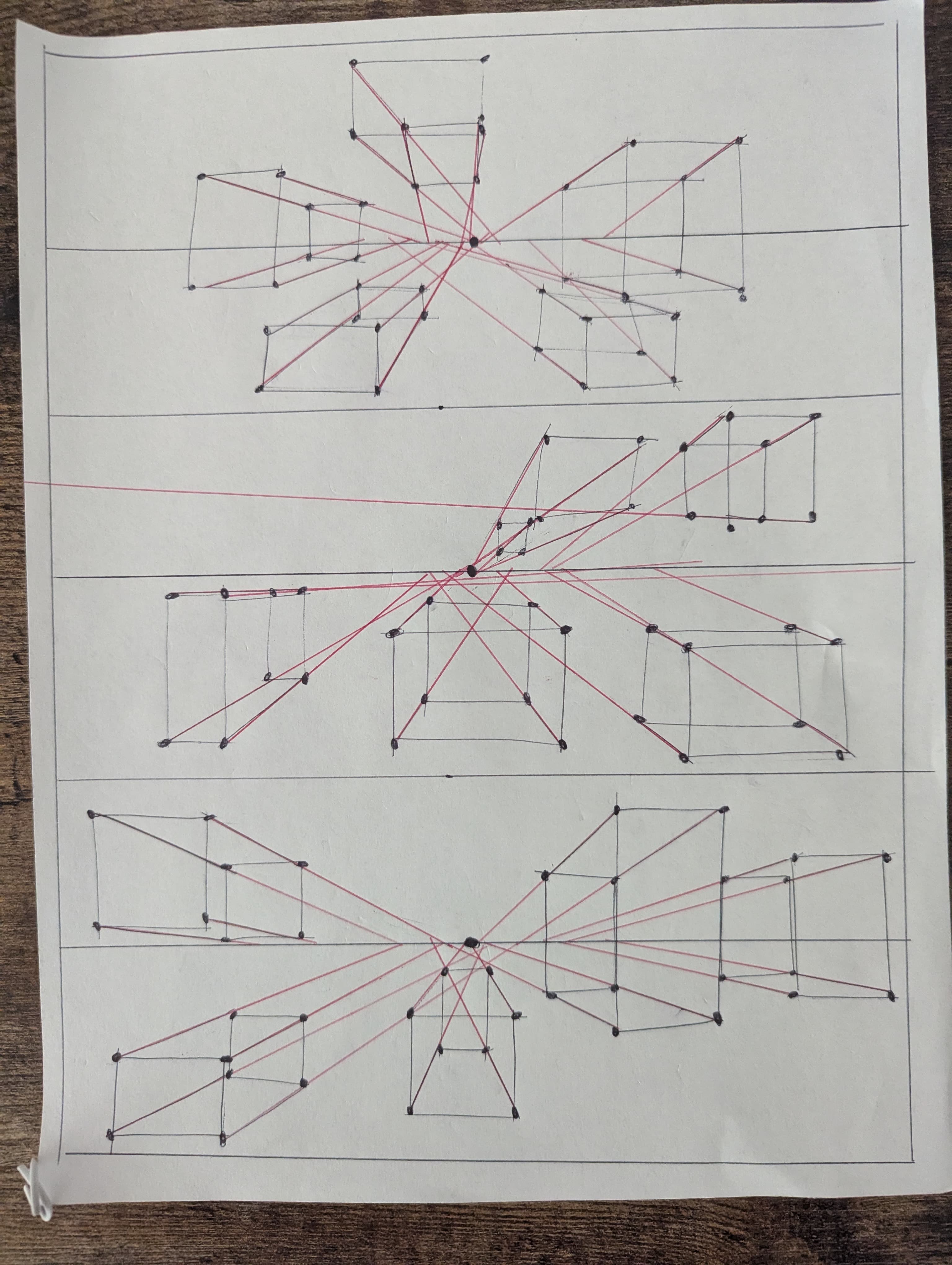 One-point perspective practice sketch