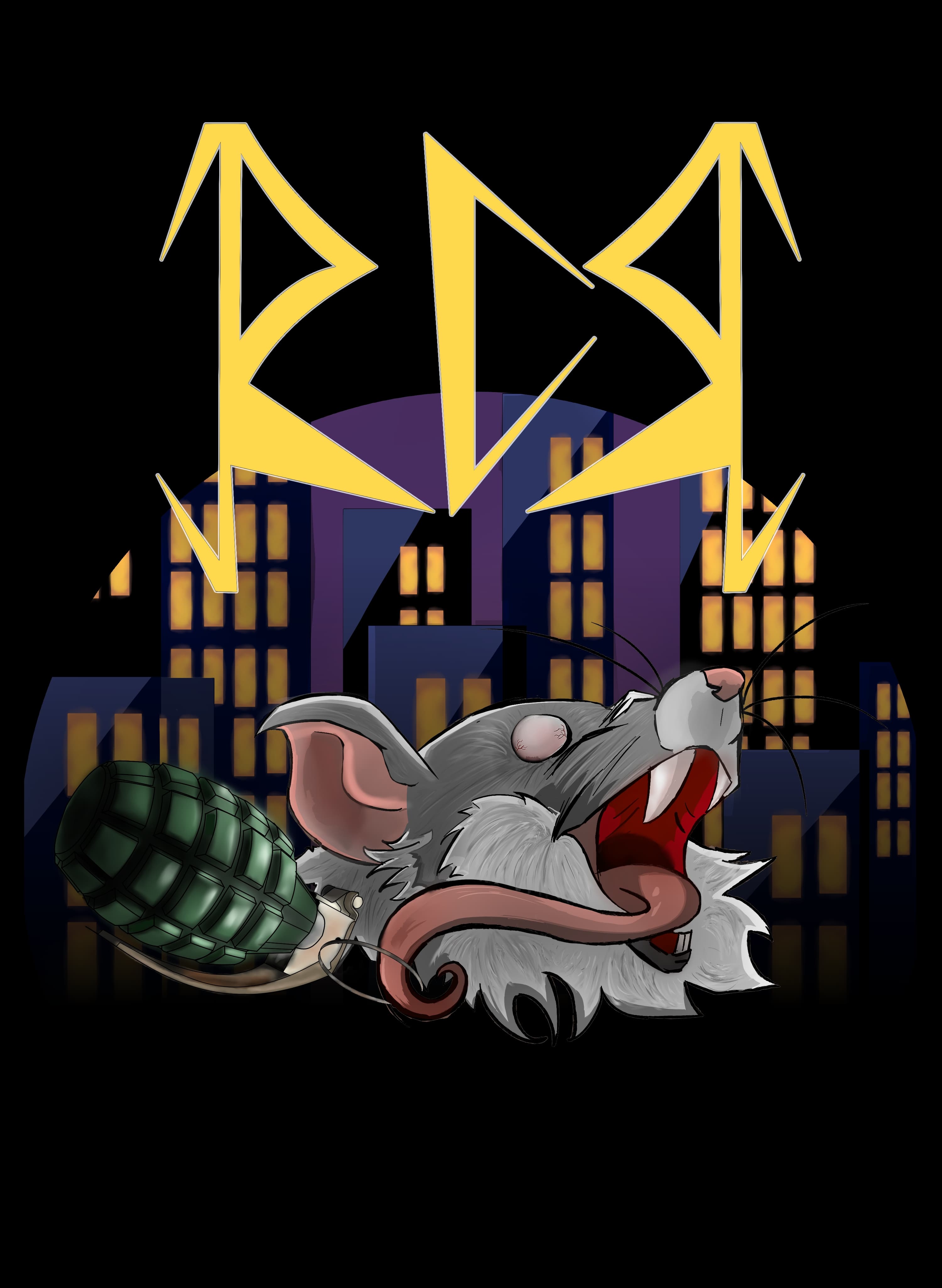 RCR logo with a rat character